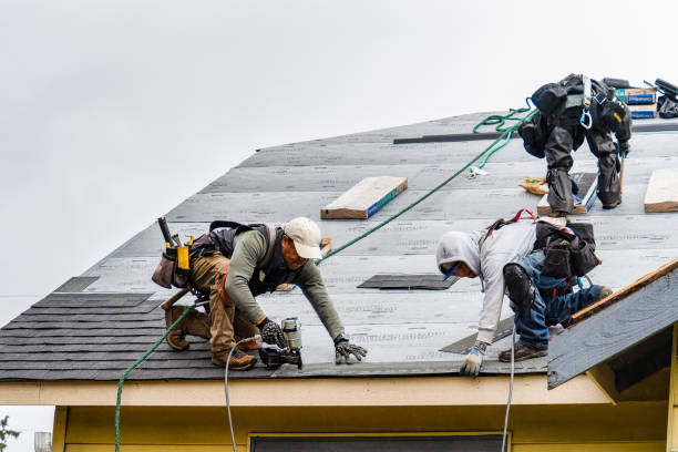 Professional Gutter Installation technician working in Washington Court House, OH